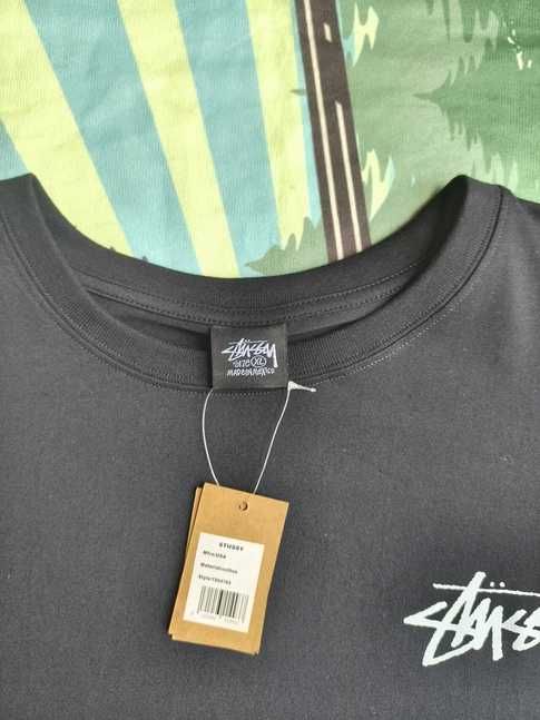 Koszulka Stussy czarna letnia modna z krótkim rękawem, rozmiar XL