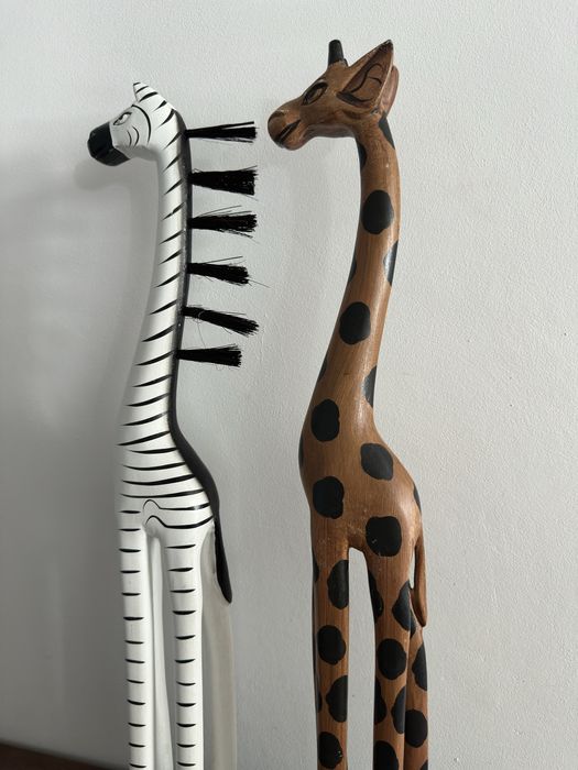 Stojące ozdoby afrykańskie - żyrafa i zebra