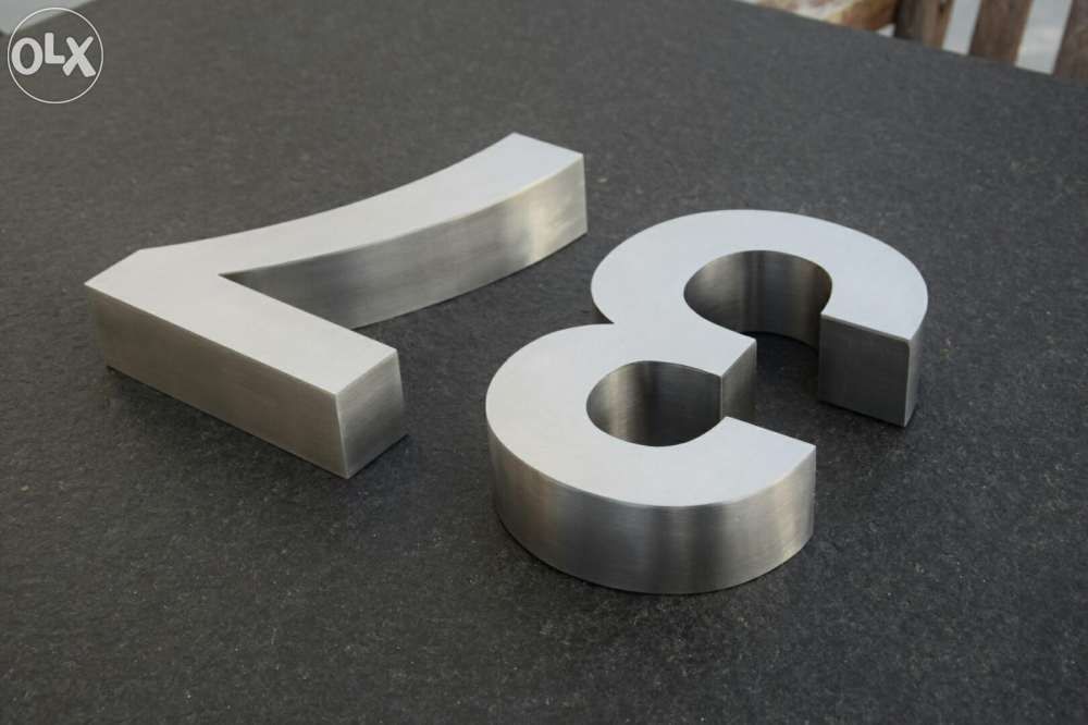 Números residenciais de Inox - Nr. 3 em 3D para Portas ou Entradas