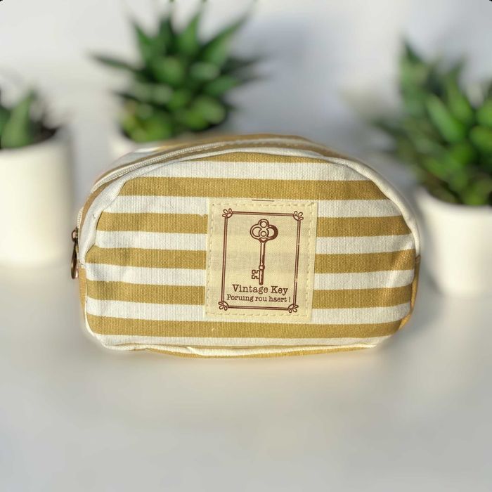 Bolsa nécessaire de algodão bege