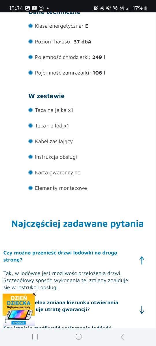 Sprzedam lodówkę