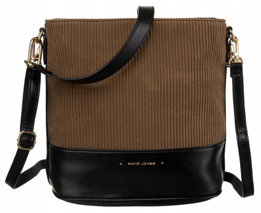 torba damska ze skóry ekologicznej z odpinanym paskiem - david jones