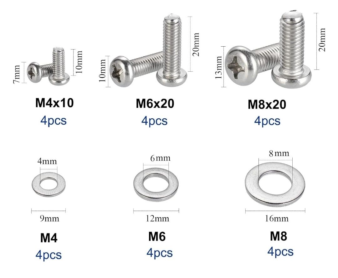 Śruby M4/M6/M8 Do wieszaka na tv
