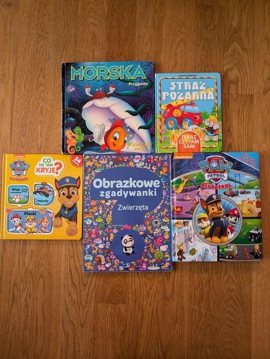 Zestaw książek: Psi patrol, Straż pożarna, Morska przygoda, Obrazkowe