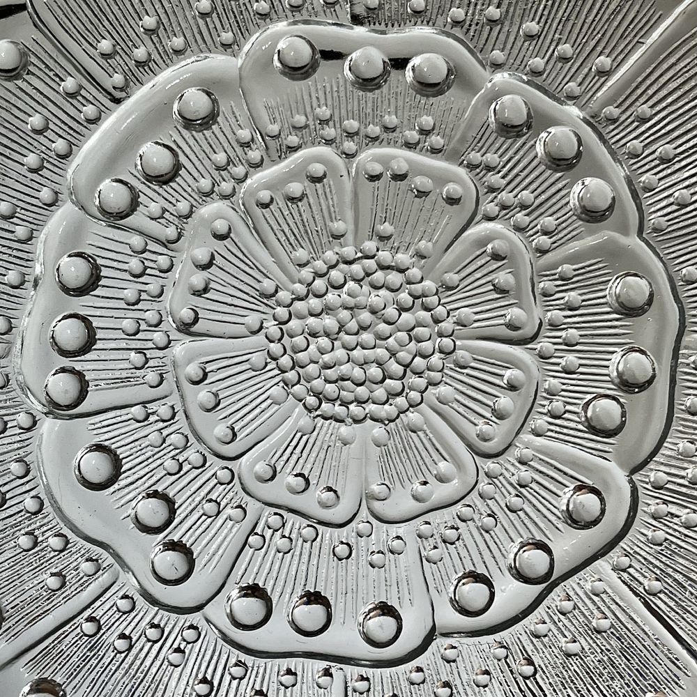 Patera Flora Ząbkowice  32 cm. szkło PRL