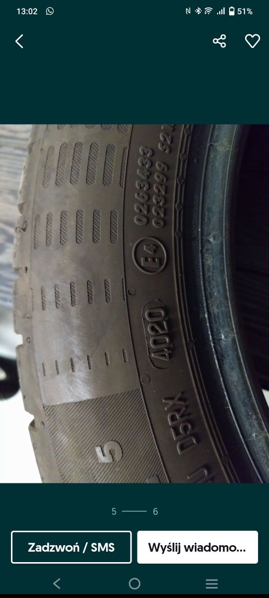 4 Letnie opony Continental, Aygo, 165/60 R15 H