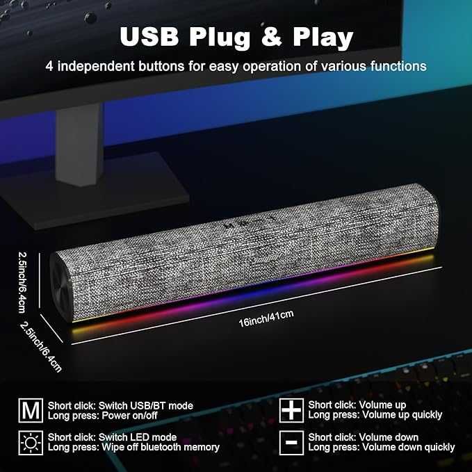 Głośnik komputerowy SOULION R100 głośnik komputerowy USB Bluetooth 2.0