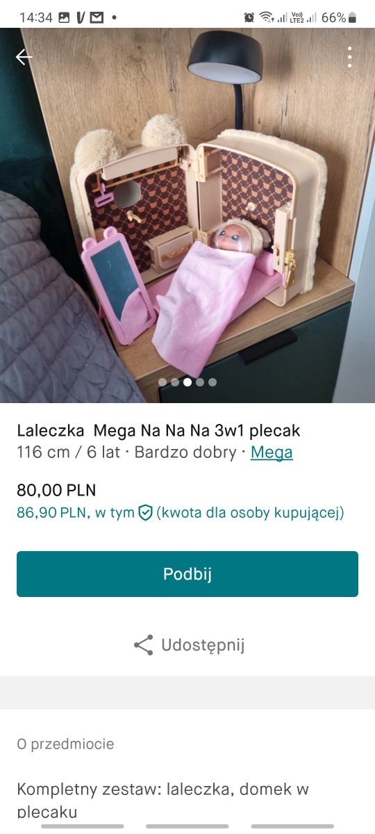 Laleczka Mega NaNa Na 3w1 plecak