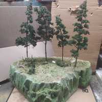 Makieta - diorama z iglakami