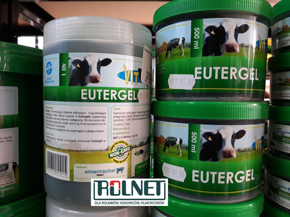 Żel kamforowy 1000ml Eutergel odkaża, rozgrzewa, pielęgnuje wymiona