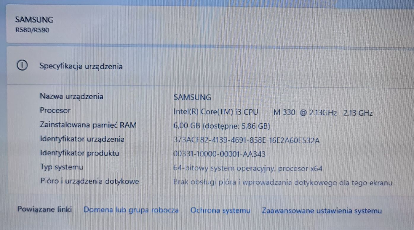 Tani laptop Samsung, Intel I3, 6GB ram, 160GB hdd, 15,6 cala