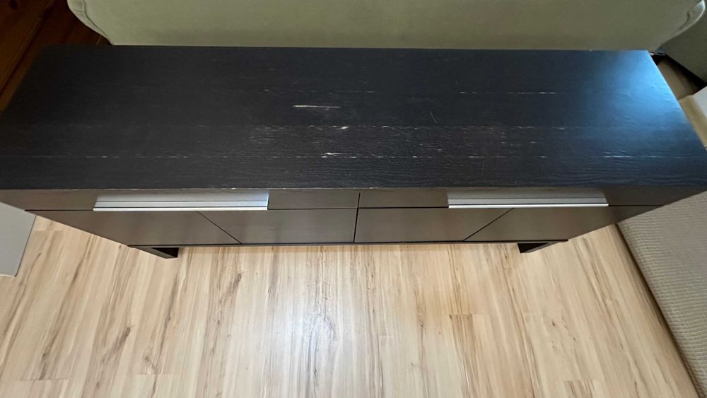 Bufet szafka ciemny z szufladami Ikea