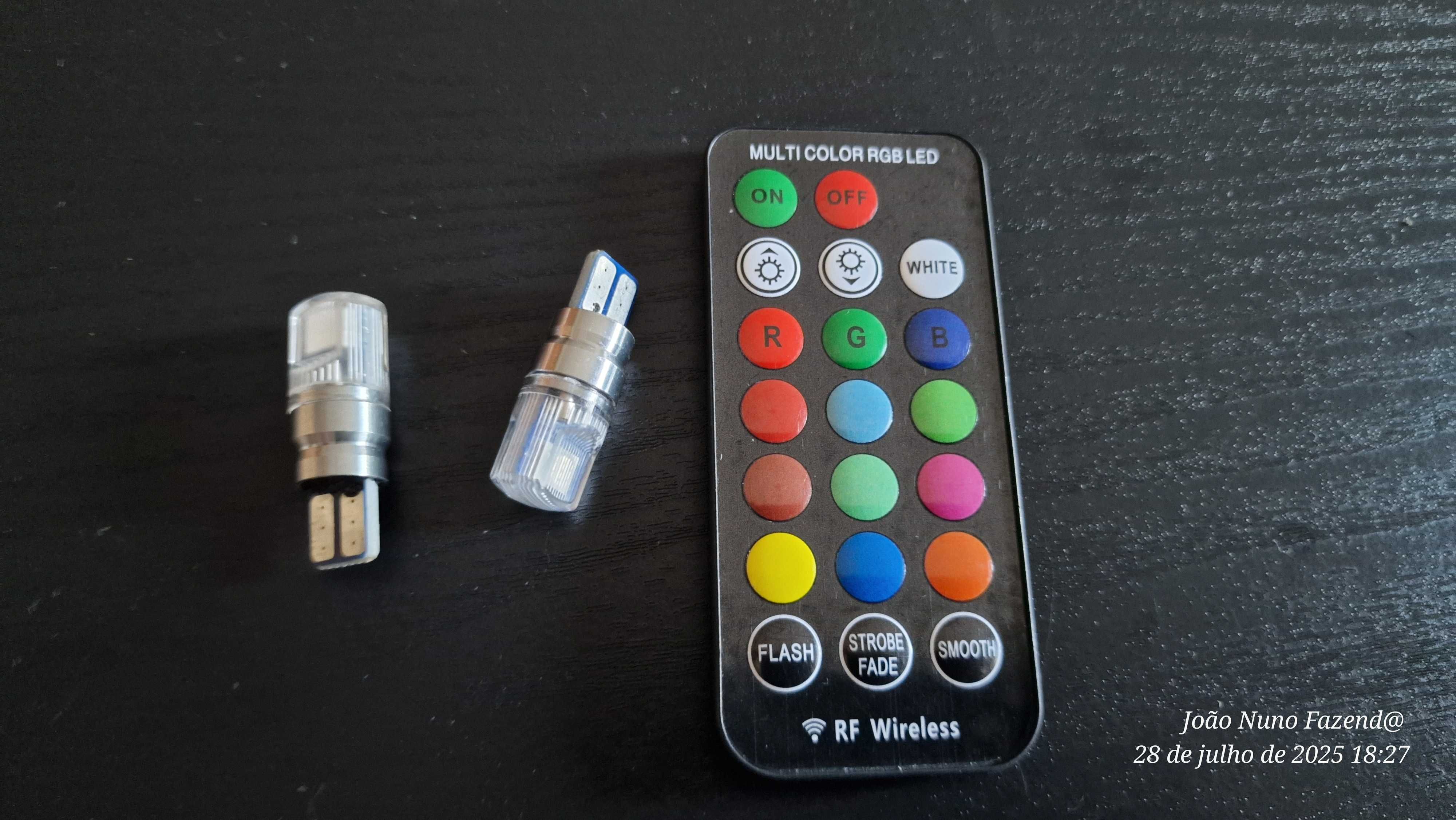 Led w5w T10 RGB c/ telecomando