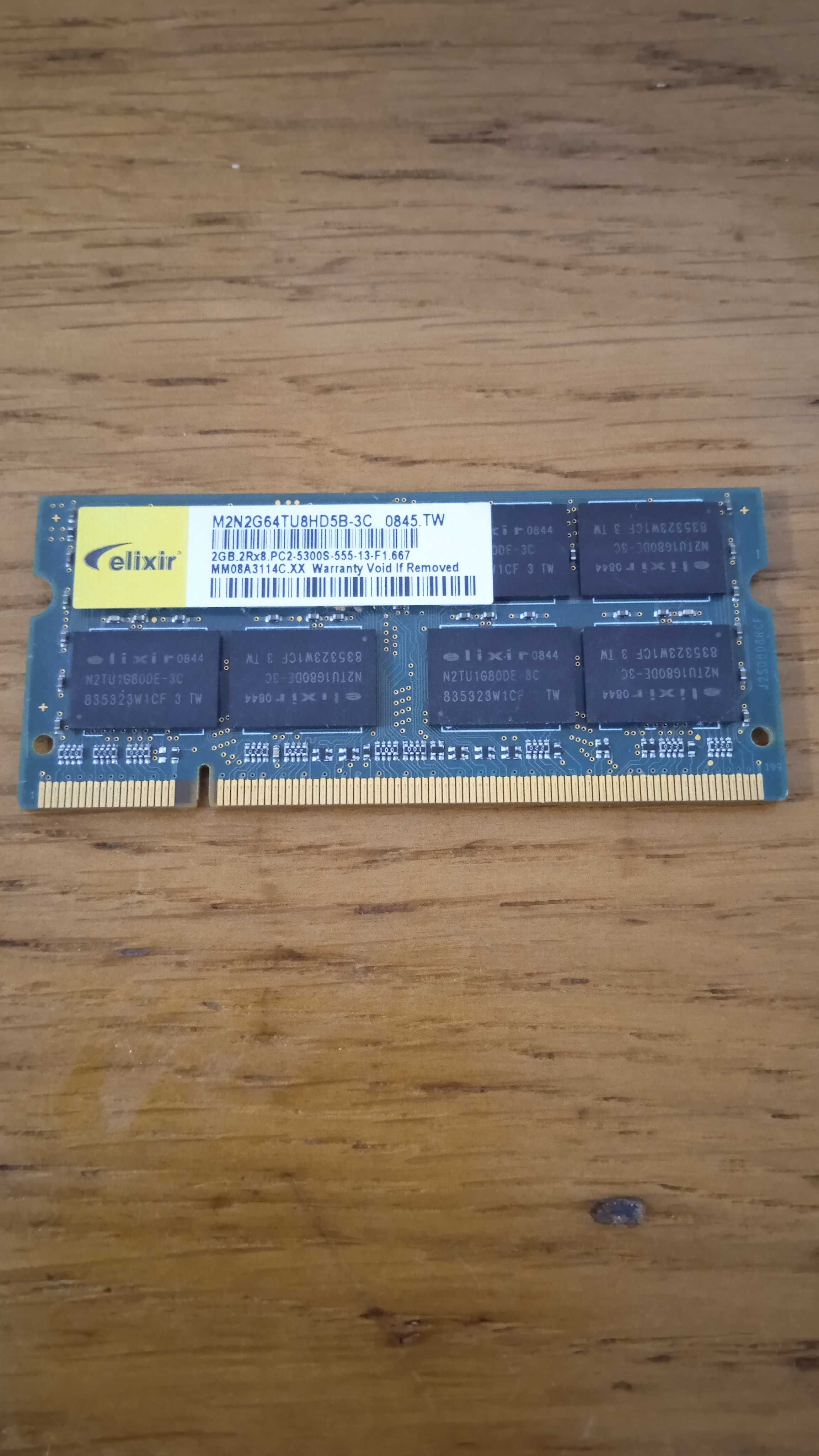 Memórias RAM SODIMM DDR2 para Portáteis 533 / 667 Mhz