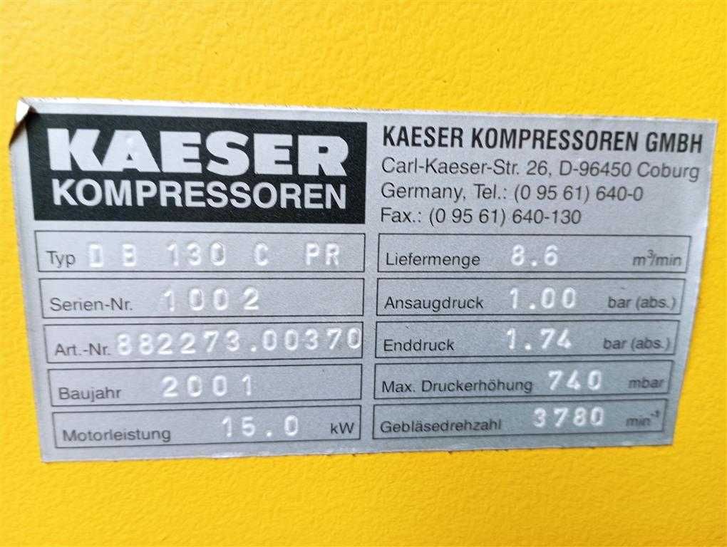 Stanowisko dmuchawy Kaeser DB 130 C 15kW 8,6m³ S012019