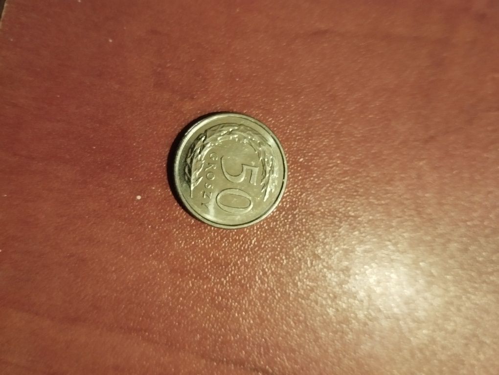 Polska moneta 50gr destrukt