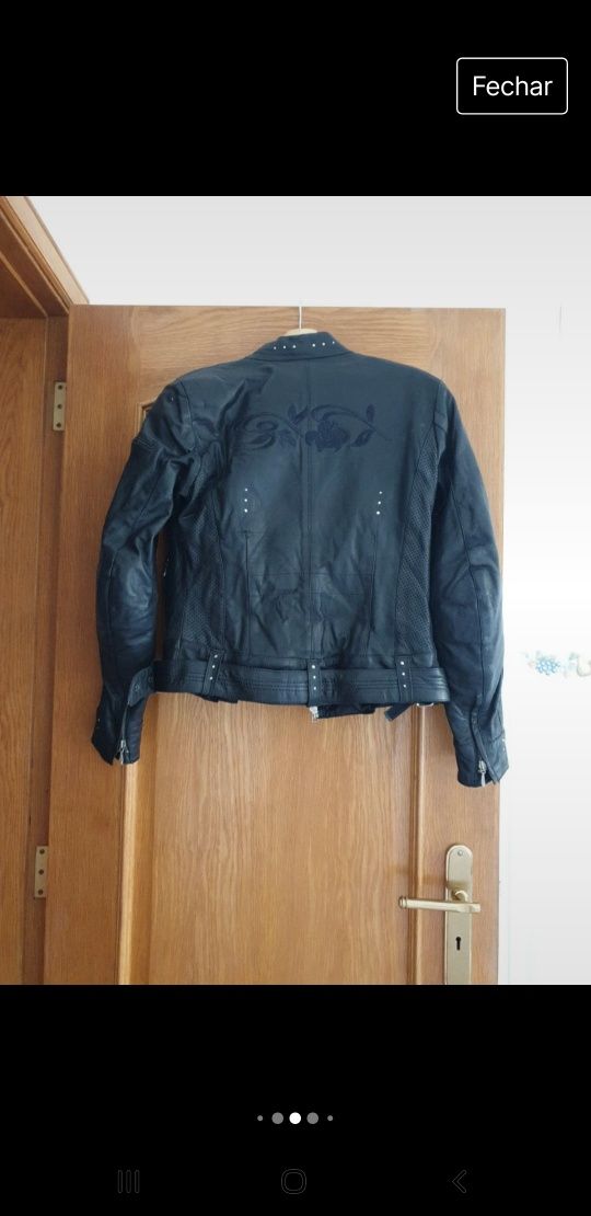 Casaco de pele motoqueiro