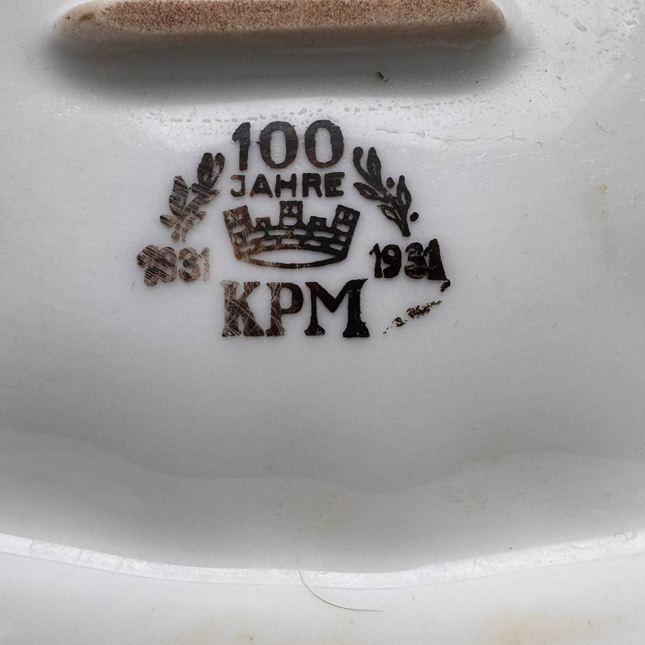 Patera KPM Wałbrzych Srebrzona porcelana 1931 rok Unikatowa