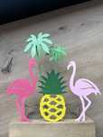 decoracao suporte para velas de flamingo