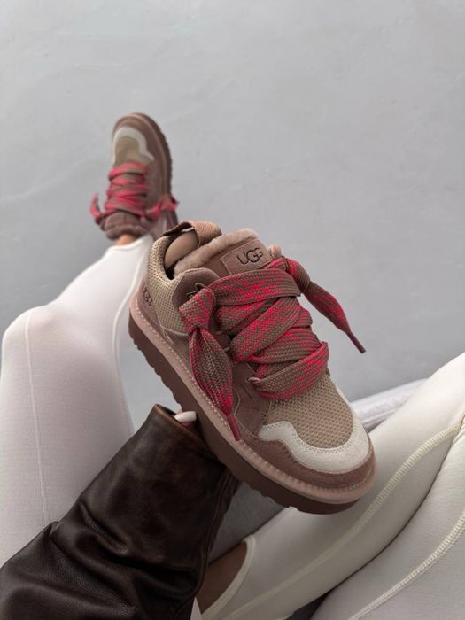кросівки UGG Lowmel brown угі зимові кросівки на хутрі утеплені