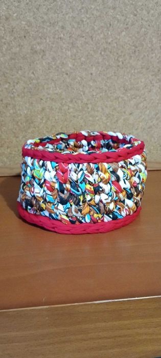 Cesto redondo em crochê