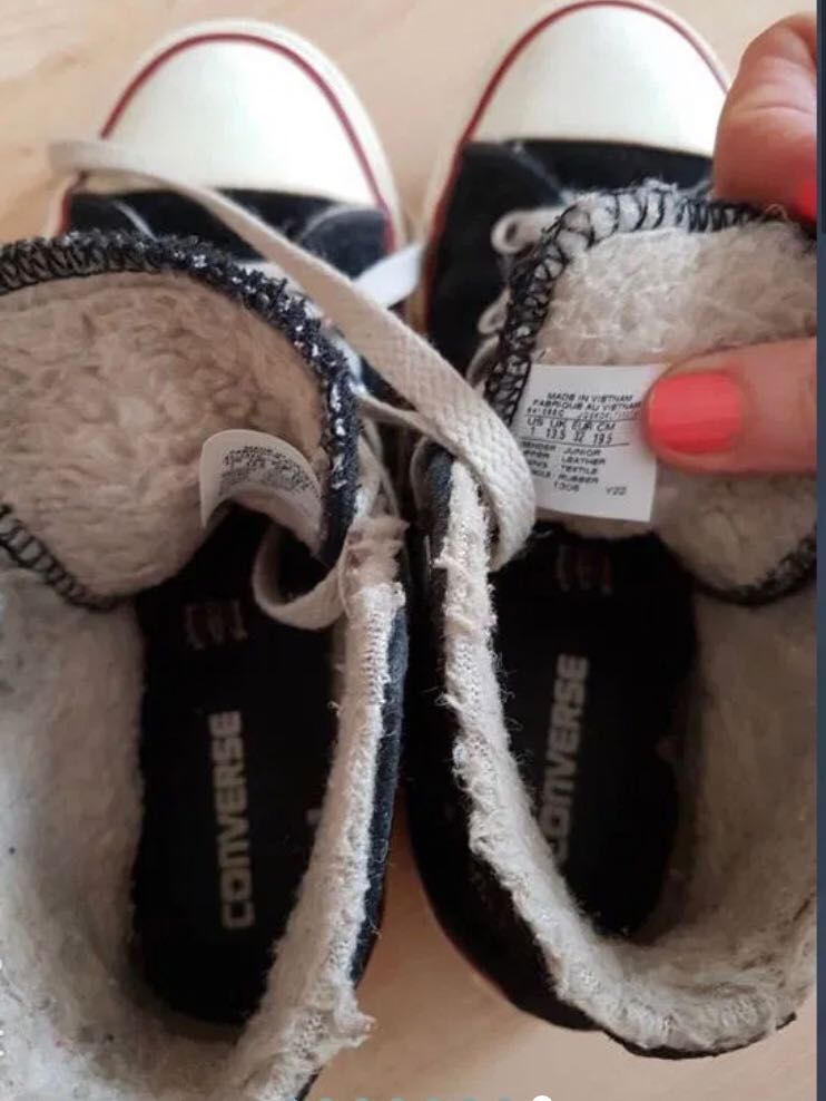 Converse zimowe na misiu  skorzane rozm 32 jak nowe okazja oryginalne