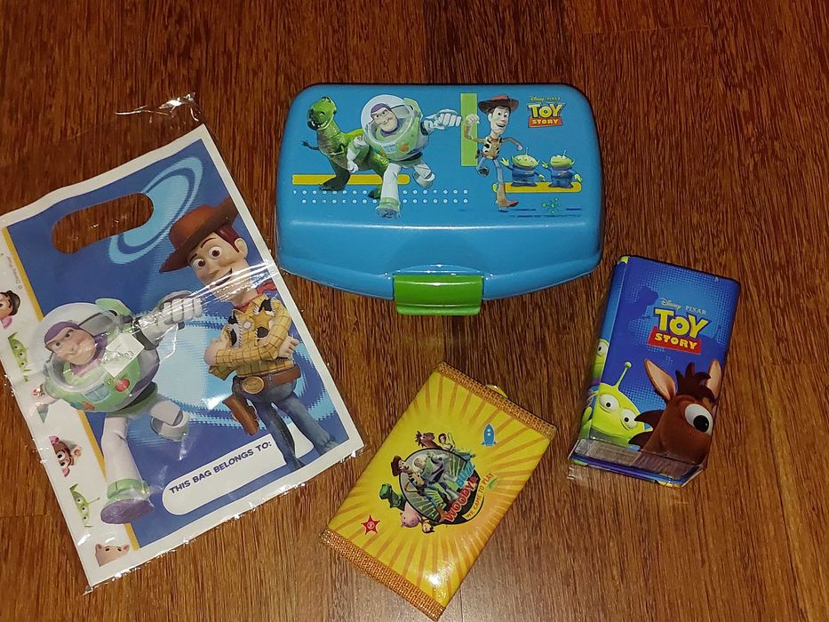 Zestaw TOY STORY Pixar Śniadaniówka pojemnik PORTFEL KOMPLET 5szt=20zł