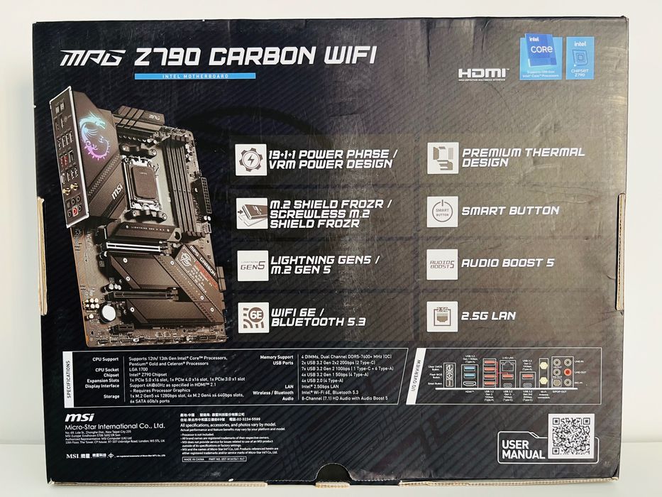 Bundle Intel Core i7-14700KF + MSI MPG Z790 Carbon Wi-Fi