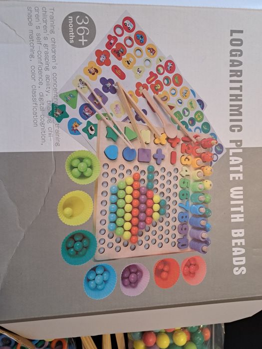 Drewniane klocki i układanki 2 szt