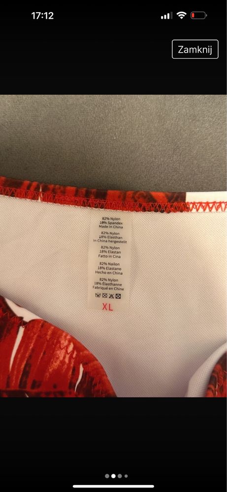 Majtki ze stroju w listki XL