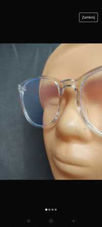 Nowe okulary bezbarwne ochrona uv damskie