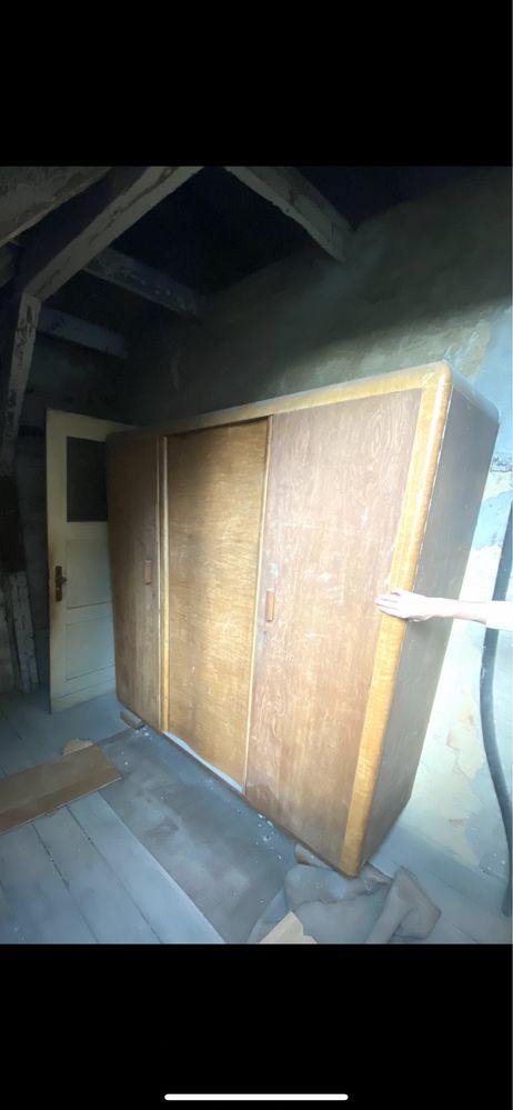 Stara szafa lata 50 trzydrzwiowa drewniana