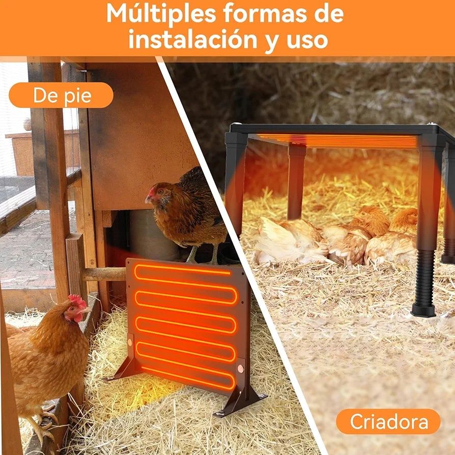 MQUPIN Aquecedor de galinheiro e criador de pintainhos 2-em 1, 120 w a