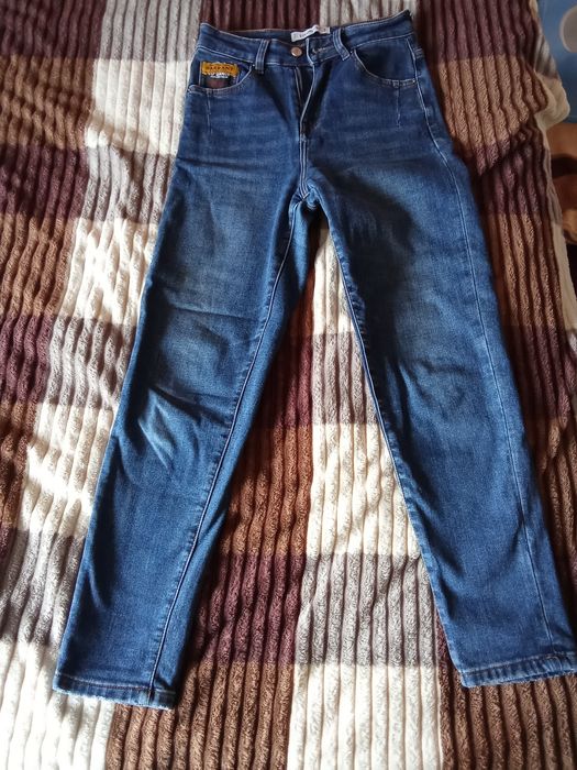 Джинсы теплые мом