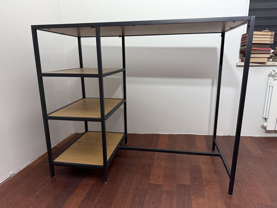 Stół barowy TRAPPEDAL 120x60 dąb/czarny