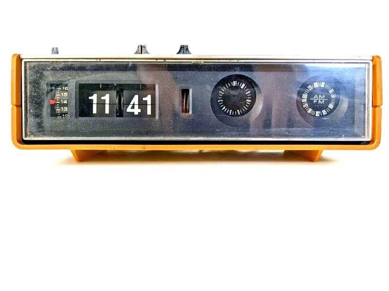 Vintage 70s Auritone Am/Fm Retro Space Age Flip Clock Hong Kong Radio