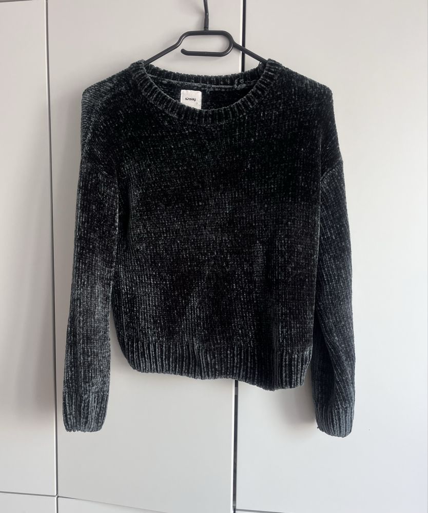 Ciemnozielony miekki sweter Sinsay XS