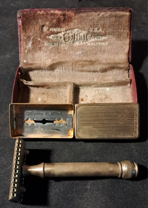Máquina Barbear Gillette, com caixa original, anos 50/60.