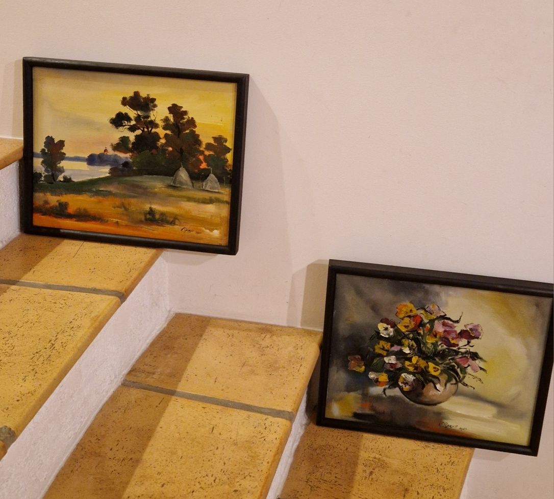 OBRAZ martwa natura"Kwiaty" 1983 autograf, olej na płotnie, idealny st