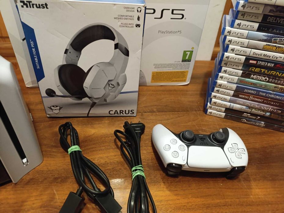 Konsola Ps5 Slim Stan idealny + GRY + 2 Pad