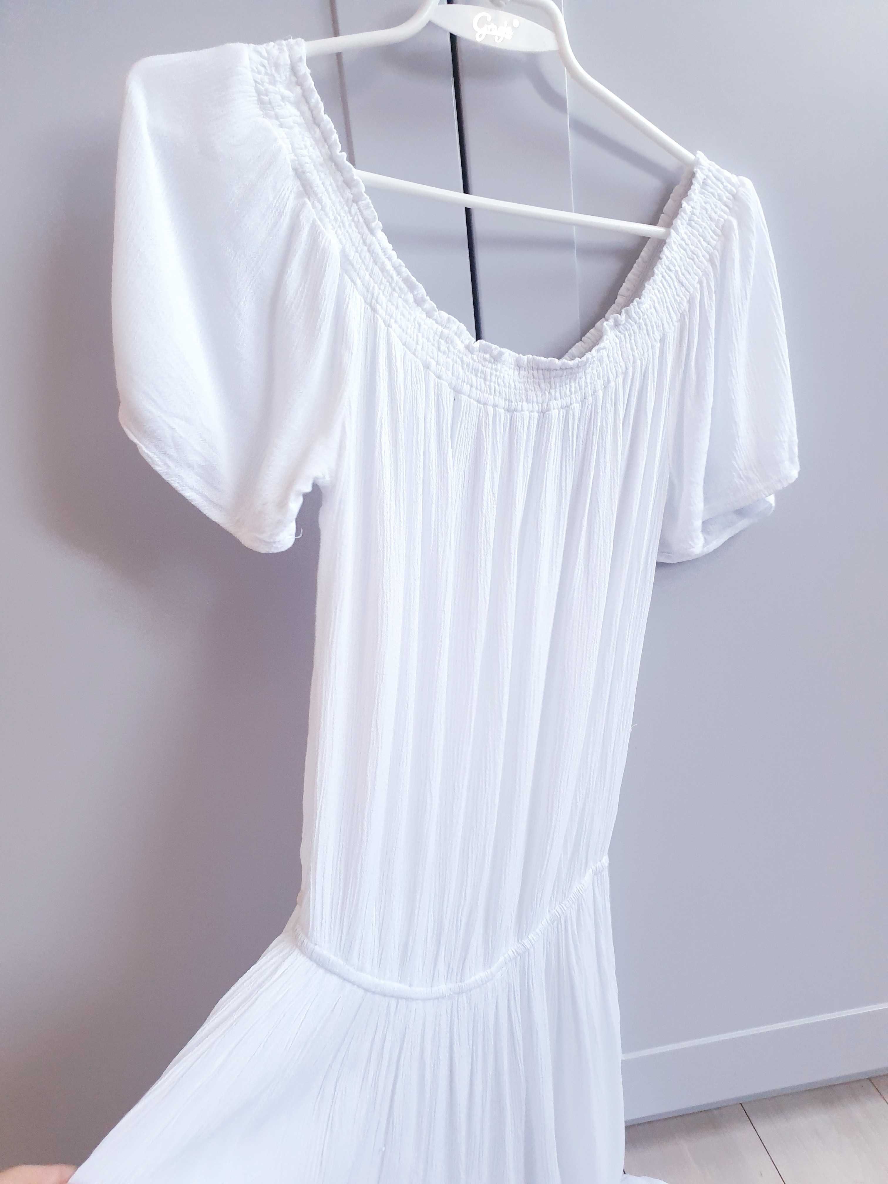 Biała sukienka hiszpanka letnia haftowana z wiskozy Atmosphere 38