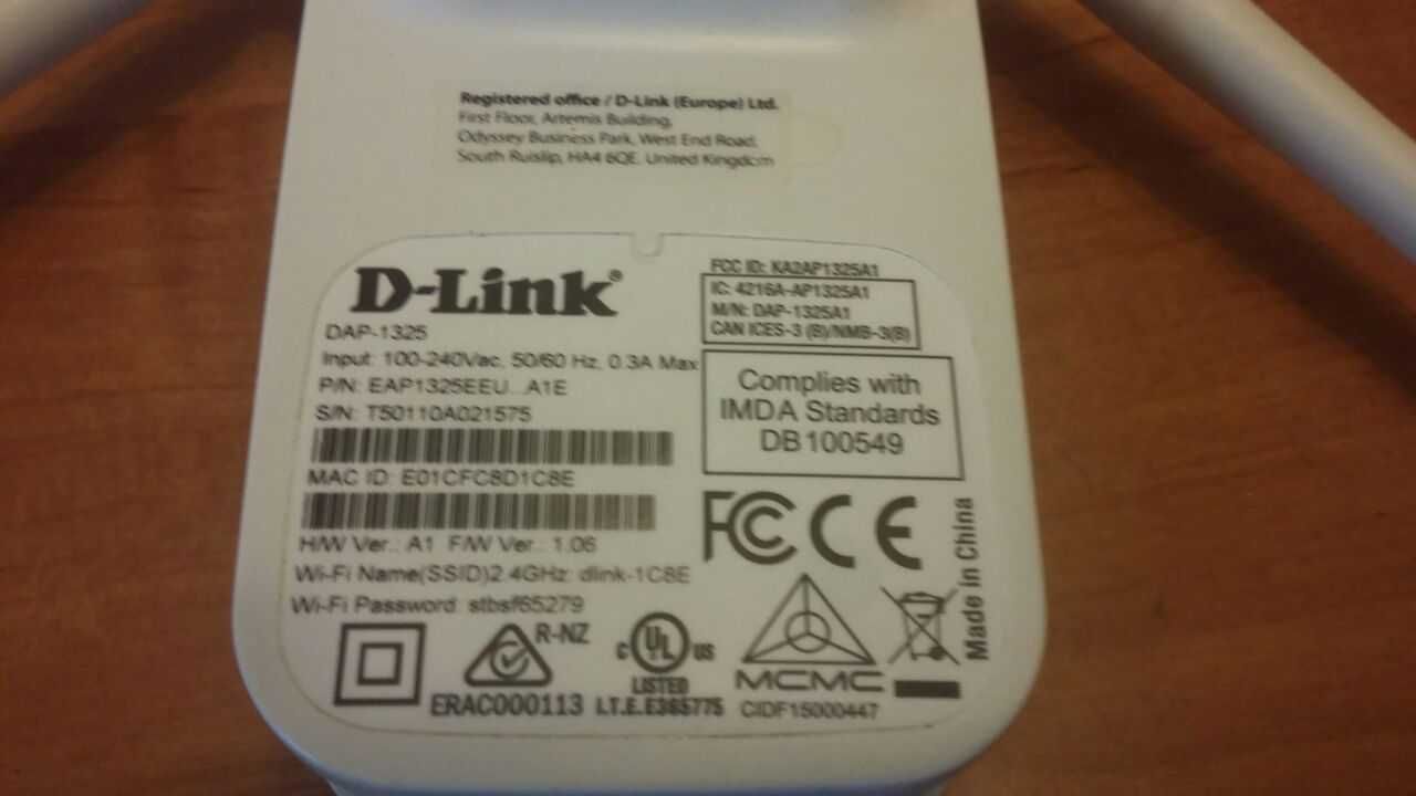 Wzmacniacz sygnału D-Link WiFi N300
DAP-1325