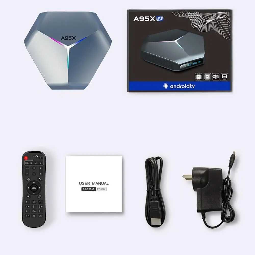Смарт Приставка Андроид ТВ IPTV A95X F4 X4, Android, 4/32 Гб