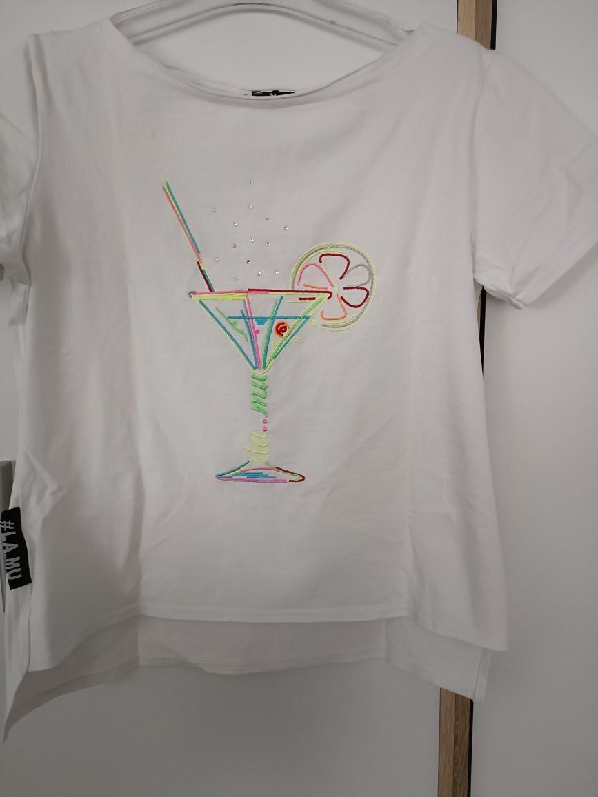 Koszulka t-shirt la.mu cyrkonie aplikacja