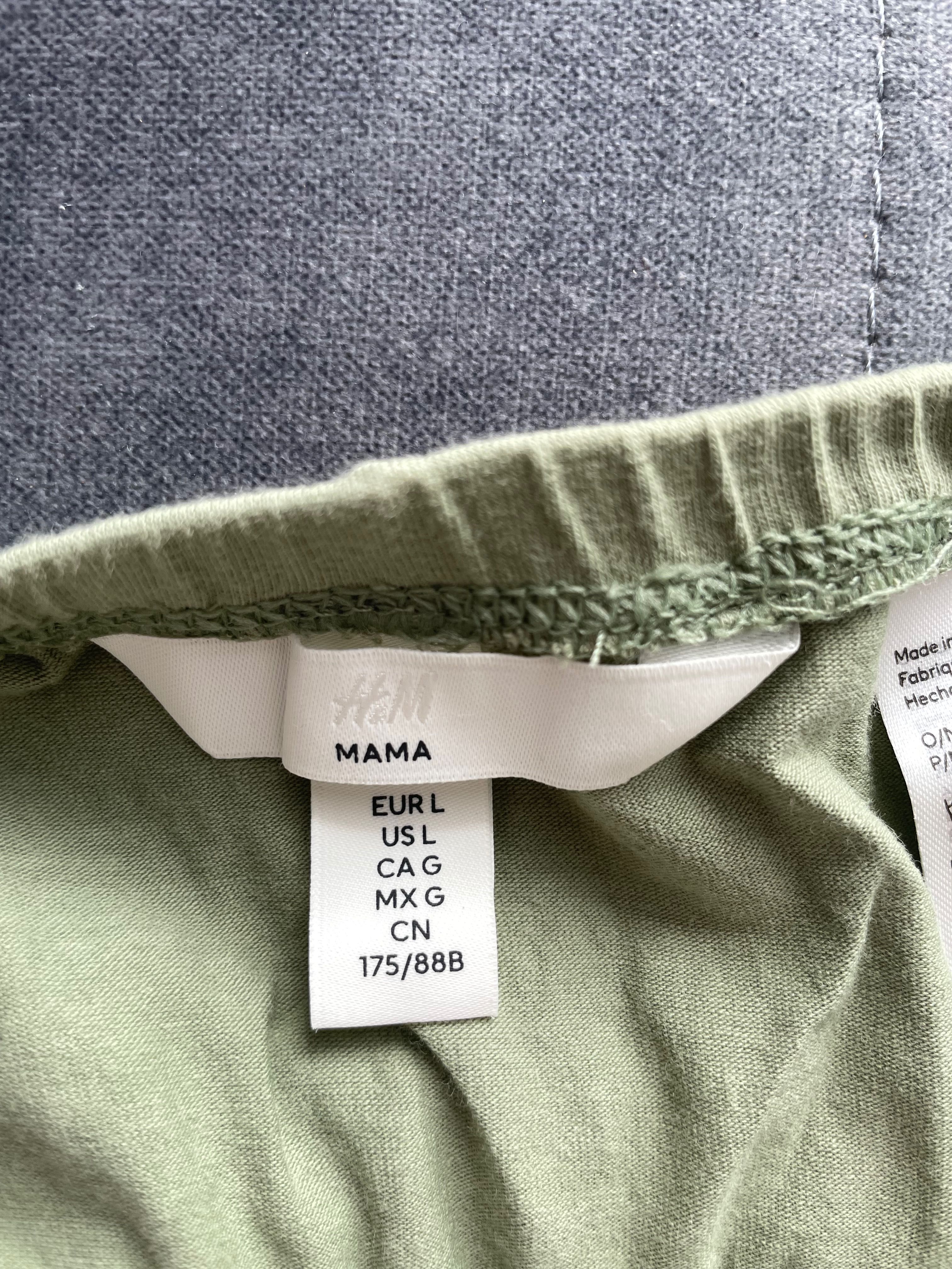 Pastelowo zielone krótkie spodenki ciążowe H&M MAMA, rozmiar L