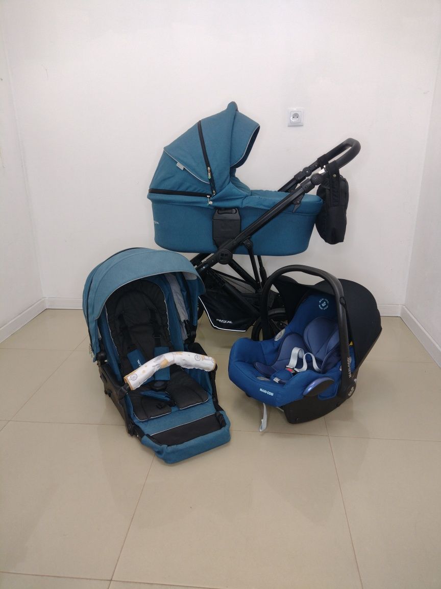 Wysyłka/odbiór wózek 3w1 Bebetto Pascal+ Maxi Cosi cabriofix