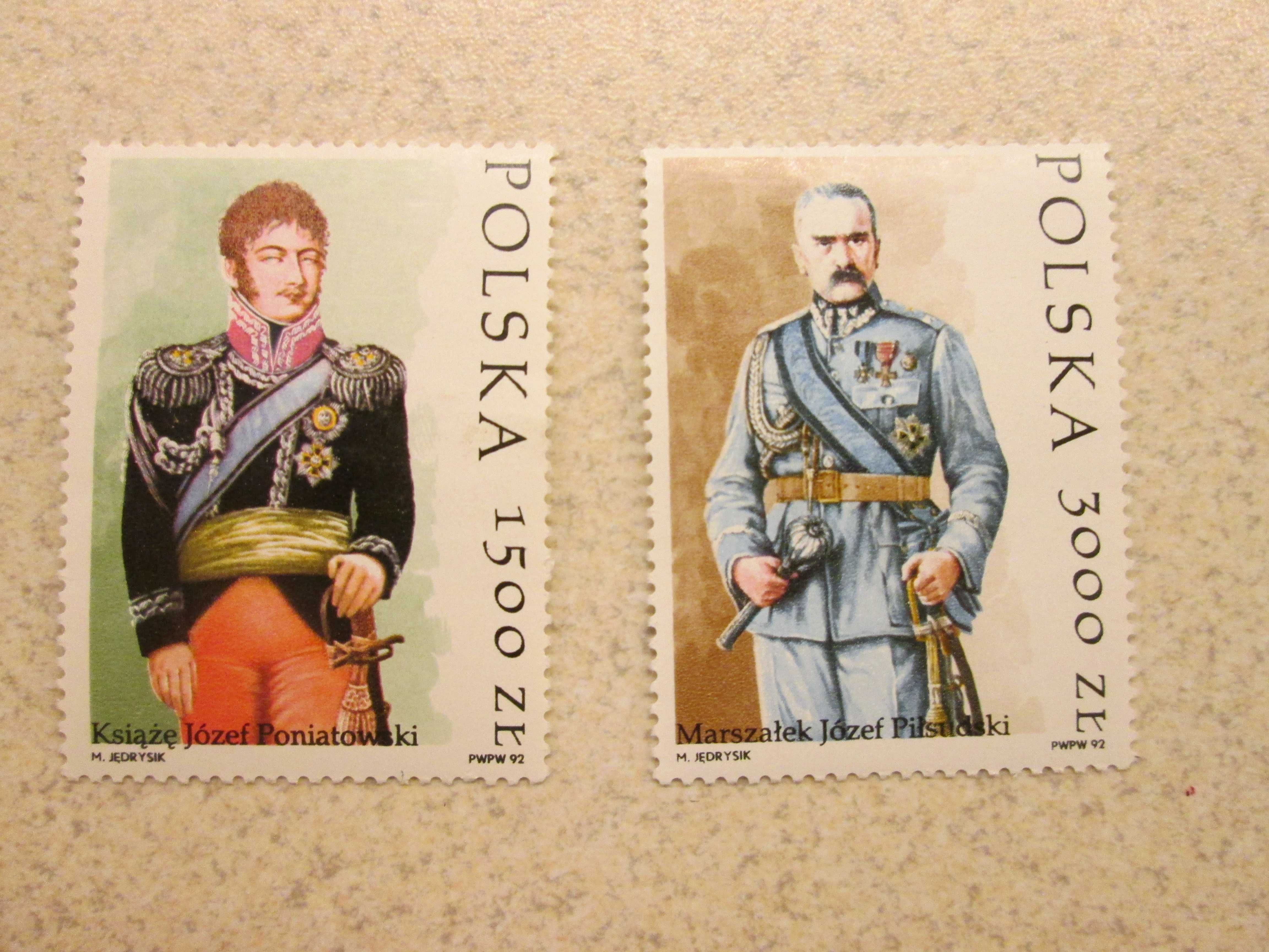 Znaczki Piłsudski i Poniatowski 3235 i 3236