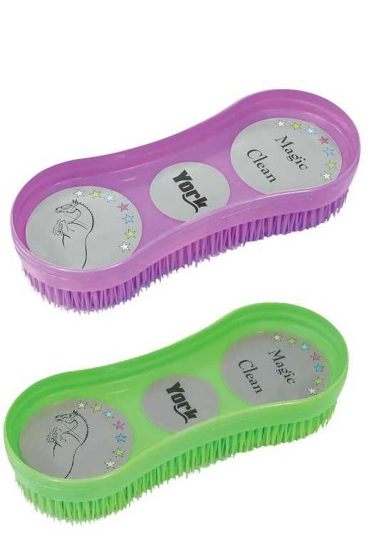 Szczotka dla konia plastikowa Magic Clean 2 sztuki