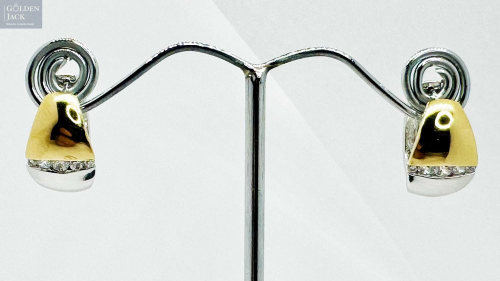 Srebrny komplet Pierścionek + kolczyki pozłacane pr. 925 12,27g roz.23