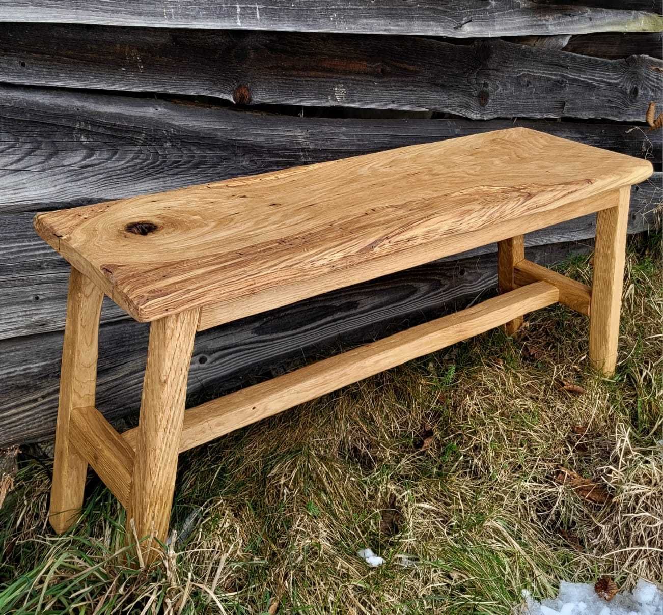 Ławka ławeczka drewniana dębowa rustykalna ze starego drewna